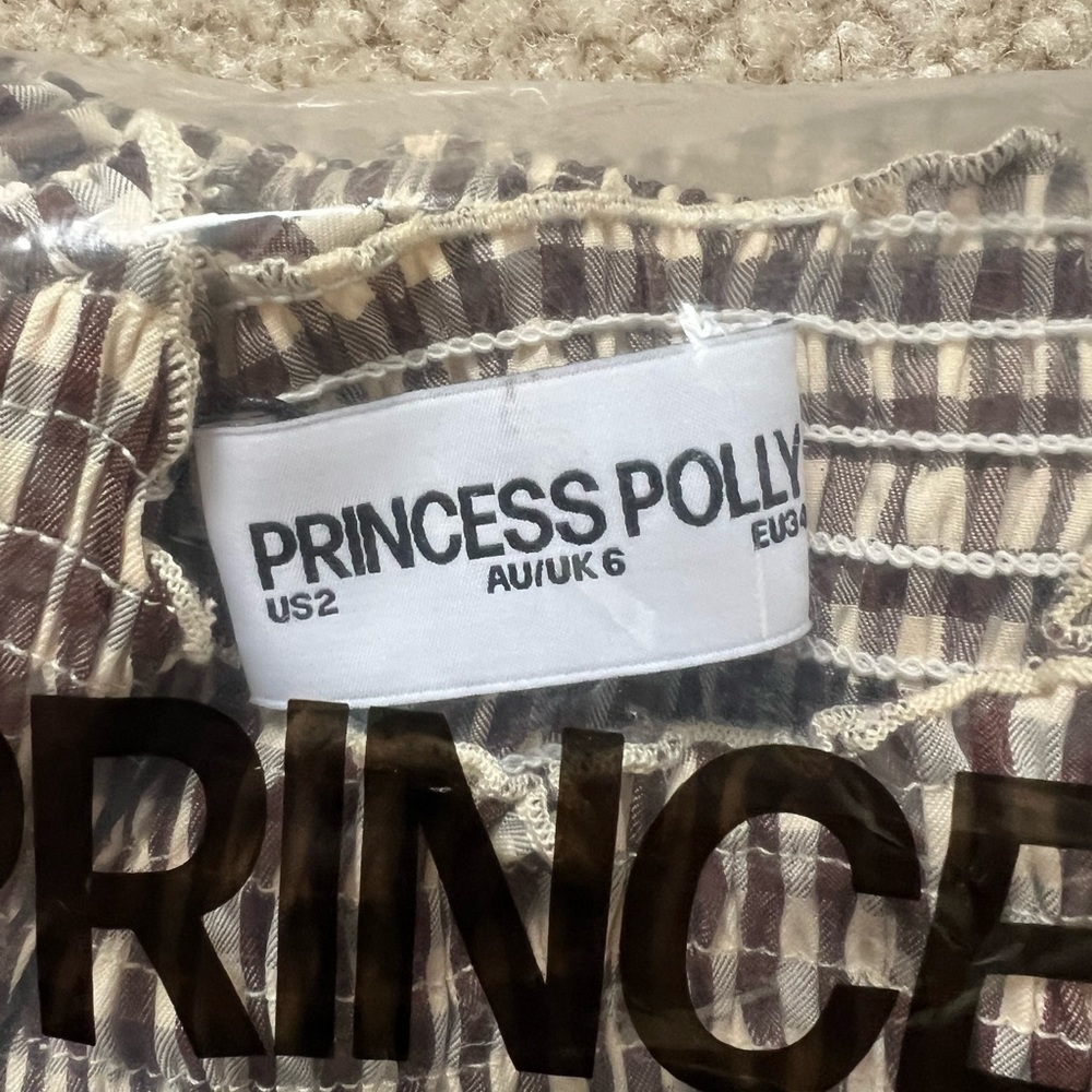 Princess Polly Brown and White Gingham Mini Dress - Picture 5 of 7